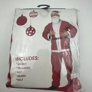 Santa Claus Costume Adult Felt Santa Suit Jolly & Joy - One Size Fits Most - Picture 1 of 8