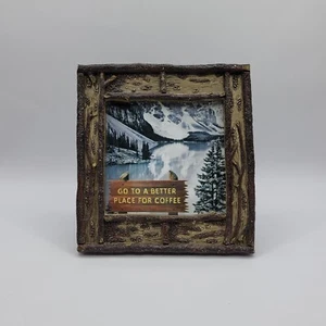 Rustic Faux Wood Log Cabin Picture Frame Cottage Decor  - Picture 1 of 7