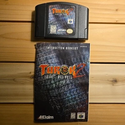 Turok 2: Seeds of Evil (Nintendo 64, 1998) Cartridge and Manual only - Image 1 of 4