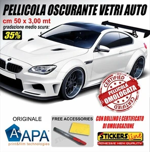 Pellicola Oscurante Vetri Auto APA ® 35% VLT MEDIA omologata oscuramento 50x300 - Bild 1 von 6