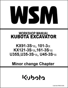 Excavadora Tractor Cambios Menores Manual de Taller Kub KX91 101 121 161 U35S - Imagen 1 de 9