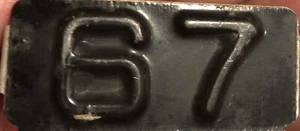 1967 Rare License Plate Metal Date Revalidation Tab. Vintage Tag! - Picture 1 of 3