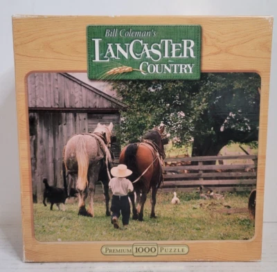 Rompecabezas Just Like Dad 1000 piezas 2002 Lancaster Country Horses granja nuevo 26 x 20" Foto 1 de 4