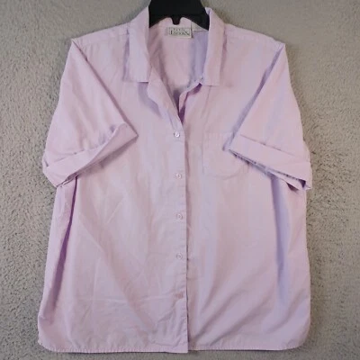 Vintage Basic Editions Womens Pinkish Purple Button Up Top Plus Size 18W - Image 1 of 4
