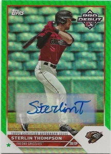 2023 Topps Pro Debut STERLIN THOMPSON Green Foil Auto 94/99 Grizzlies/Rockies - Bild 1 von 1