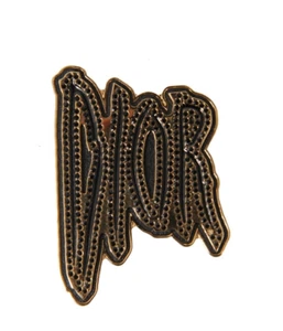 Dior Raymond Pettibon Gold Black Logo Black Crystal Jacket Button Pendant Brooch - Picture 1 of 8