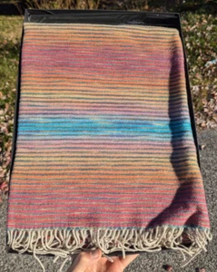 MISSONI Made in Italy by T&J Vestor BLANKET WOOL FRINGED 53x75 in - Picture 1 of 8
