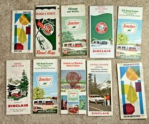 10 Vintage SINCLAIR OIL COMPANY Road Maps - Picture 1 of 21