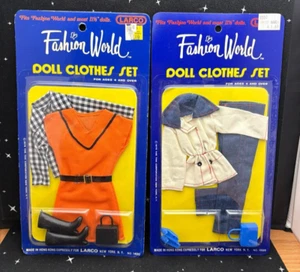 Fashion World Larco Doll Clothes Set In Original Packaging Lot/2 Hong Kong 70's - Picture 1 of 3