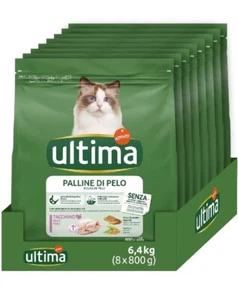Cibo per Gatti Palline Di Pelo Con Tacchino, Pack 8 X 800 G, Total 6.4 Kg - Picture 1 of 1