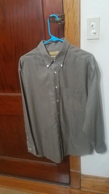 Turnbury Non Iron Tan Check Long Sleeve 100% Cotton Dress Shirt Men's L 34 - Image 1 of 4