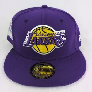 NEW ERA 5950 59FIFTY FITTED HAT LA LOS ANGELES LAKERS SIDE PATCH CAP 7-1/4 - Picture 1 of 5