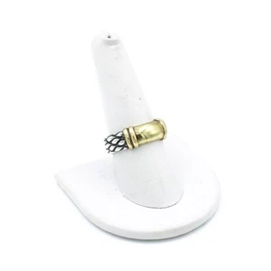 David Yurman Twist Cable Band Sterling Silver & 14k Gold Size 9 Ring #S2664-5 - Picture 1 of 7