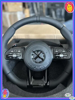 100%AMG Carbon Fiber Steering Wheel for Mercedes-Benz AMG A B C S G E Old to New Foto 1 de 3