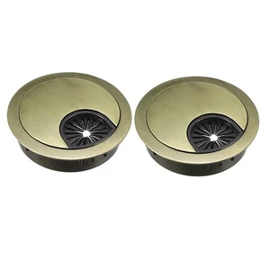 2Pcs Cable Hole Cover 2" Zinc Alloy Desk Grommet Bronze Tone - Picture 1 of 4