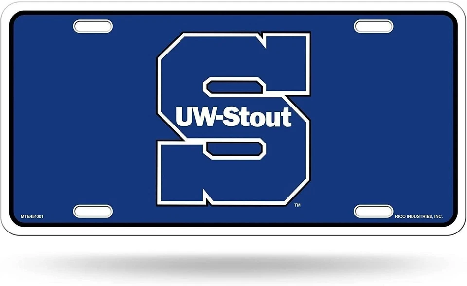 University of Wisconsin Stout Blue Devils Metal Auto Tag License Plate, Logo... - Image 1 of 1