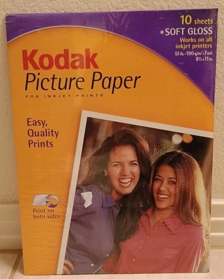 Kodak Picture Paper Soft Gloss 10 Sheets 8.5 x 11 Medium Inkjet Printers - Image 1 of 2