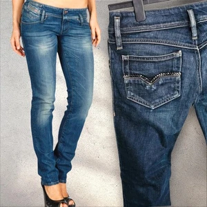 Womens Diesel Jeans Skinny Fit Low Rise Stretch Blue Distressed Matic W27 L32 - Picture 1 of 16