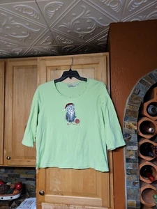 Quacker Factory Weihnachten Urlaub Katze Stickerei Strass 3/4 Ärmel Top Large - Bild 1 von 5