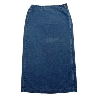 Lee 裙 10 女式铆钉裹身直蓝色牛仔布无分体棉 — 第 1/4 张图片
