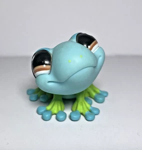 Littlest Pet Shop LPS Frosch blau & grün mit braunen Augen Wackelkopf Spielzeug - Bild 1 von 9