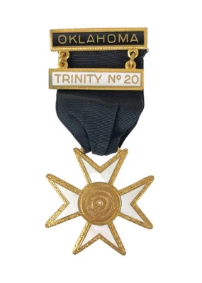 Caballeros Templarios Oklahoma Trinidad No. De Colección Prendedor de 20 medallas maltesas con cinta Foto 1 de 2