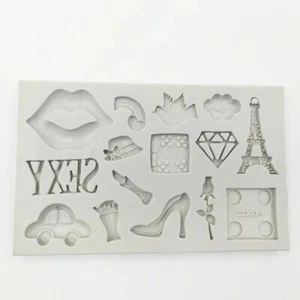 Silicone Lips Eiffel Holiday Theme Fondant Chocolate Sugarcraft Mould Clay Resin - Bild 1 von 3