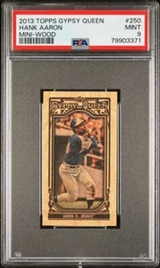 2013 Topps Gypsy Queen Hank Aaron Mini Wood Parallel /5 PSA 9 Braves - Bild 1 von 2