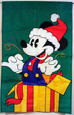 Mickey Mouse Christmas present Santa hat Walt Disney large applique Flag 42x27