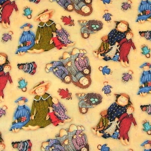 Puppen Stoffe 16,98€/m Dolls Patchworkstoffe Spielzeug Kinder Motive Kinderstoff - Bild 1 von 2