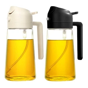 2Pcs Olive Oil Dispenser 2 in 1 Oil Sprayer for Cooking 17oz/500ml Glass Oil ... - Picture 1 of 7