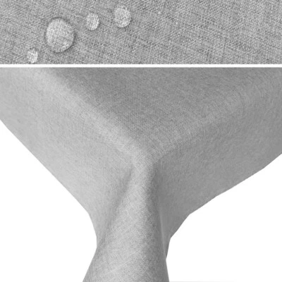 Tischdecke LEINEN OPTIK Gartentischdecke Lotuseffekt Stoff Fleckschutz BÜGELFREI - Bild 1 von 2