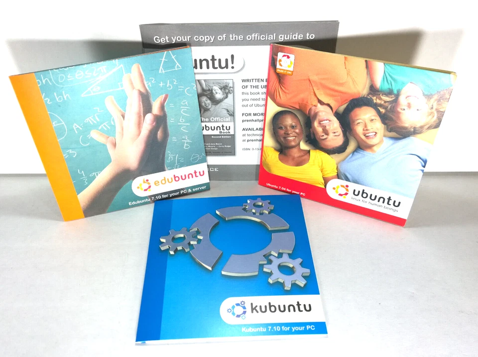 3X ULTRA RARE Ubuntu Installation LINUX CD - Ubuntu 7.04 Edubuntu Kubuntu 7.10 - Image 1 of 4