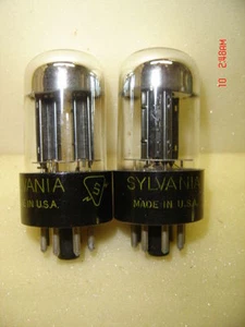 2 Piezas Sylvania Placa Negra Cromo Domo 6SN7GTB Audio/Radio Tubos de Vacío Probados - Imagen 1 de 1