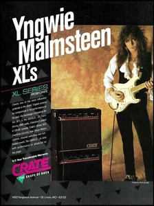 Yngwie Malmsteen Crate XL Series Guitar Amp 8 x 11 advertisement 1990 ad print - Picture 1 of 3