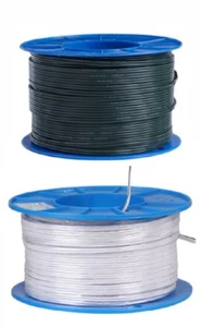 2 Core ELECTRA 0.75mm 1.00mm 1.5mm FIGURE 8 CABLE BLACK & White 100 METER DRUM - Picture 1 of 1