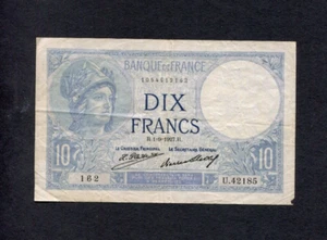 France 1927 Banknote 10 Francs Minerva, Athena, Woman Haystack P-73 - Picture 1 of 2