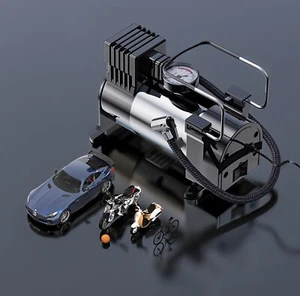 12V Mini Air Compressor Auto Tire Inflator Pump with Car Cigarette Lighter Plug - Picture 1 of 10