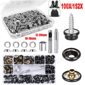 Eyelets round eyelets 12-20 mm set/stainless steel push button screw set for tarpaulin eyelets - Picture 1 of 25