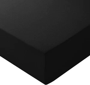 King Size Fitted Sheet Black Polycotton Luxury - Picture 1 of 1