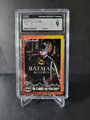 1992 Topps Batman Returns Movie "A Recipe For Success" #1 CGC 9 Michael Keaton  - Image 1 of 3