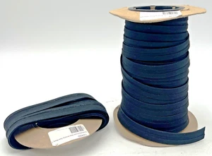 SUNBRELLA MARINE 3/4" BLACK 4608 BINDING TAPE DOUBLE EDGE PARTIAL + 1" REMNANT - Picture 1 of 17