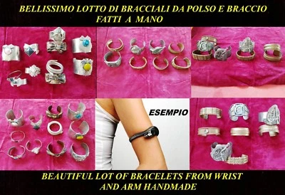 BR1 VINTAGE BRACCIALE DA POLSO BRACCIO BRACELET PULSERA LAVORATO A MANO HANDMADE - Immagine 1 di 4