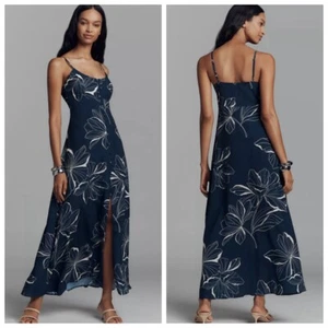 Maxi Vestido Hutch Valente Cuello Redondo Para Mujer XXS Floral Abertura Resort Nuevo - Imagen 1 de 16