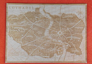 Laser engraved map of Luthadel inspired by Mistborn from B. Sanderson