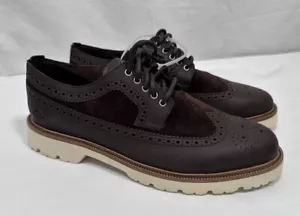 Cole Haan Oxford Shoes Wingtip Suede Lace Mens Size 10.5 Brown New - Picture 1 of 11