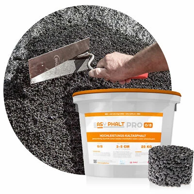EASYPHALT® PRO Kaltasphalt 0-8 mm 25 kg Asphalt Reparaturasphalt Kaltmischgut