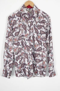 Claudio Lugli Paisley All Over Print Long Sleeve Mens Shirt Size XL - Imagen 1 de 11