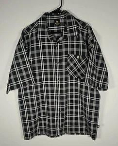 Lowrider Hombre Camisa L Negro Cuadros Emblema Original En Bolsillo Botón Manga Corta - Imagen 1 de 8