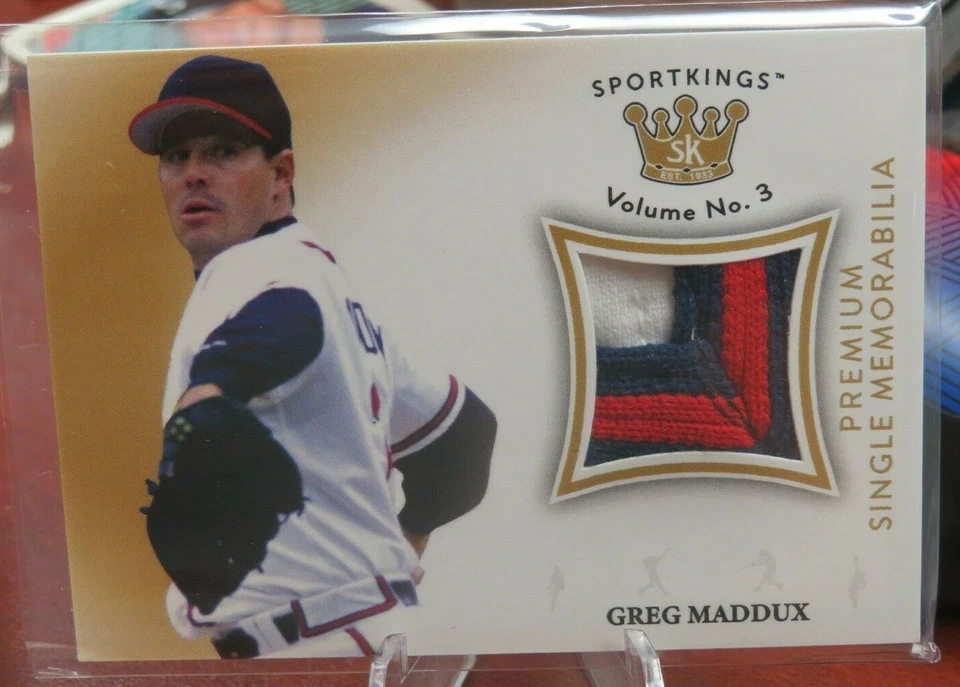 #1309 2022 GREG MADDUX SPORTKINGS VOL 3 SINGLE MEMORABILLA 4 COLOR PATCH 1 OF 1 - Image 1 of 1